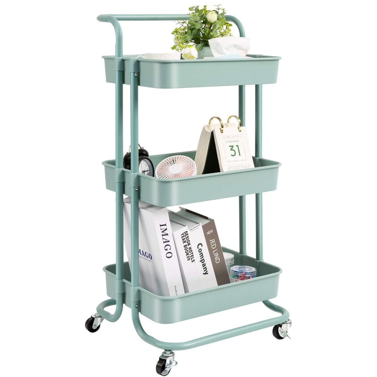 10-Tier Mint Rolling offers Storage Cart15 Drawer Metal Rolling Storage Cart