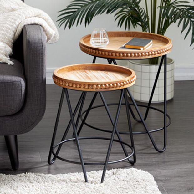 small round metal table