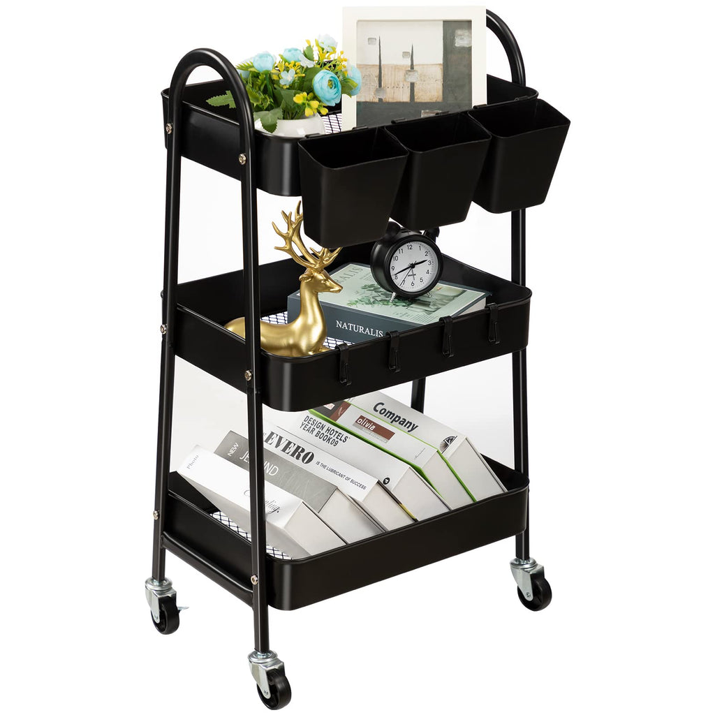 Top Notch 17 Rolling 3 Tier Metal Storage Cart - Pink - Storage Carts & Accessories - Storage & Organization 60000443