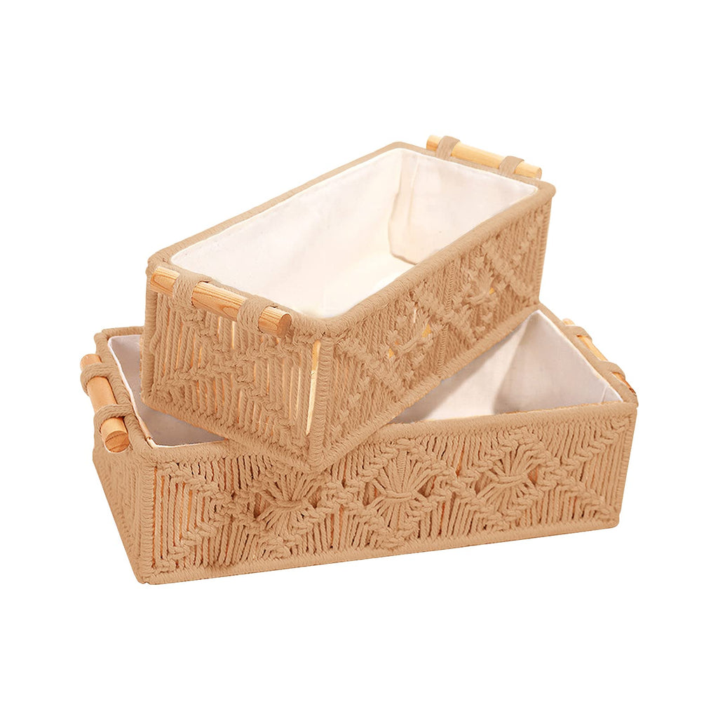 2pcs Boho Storage Baskets, Toilet Paper Storage Containers, Boho Decor  Baskets For Organizing, Woven Decorative Basket For Countertop, Toilet  Paper Ba